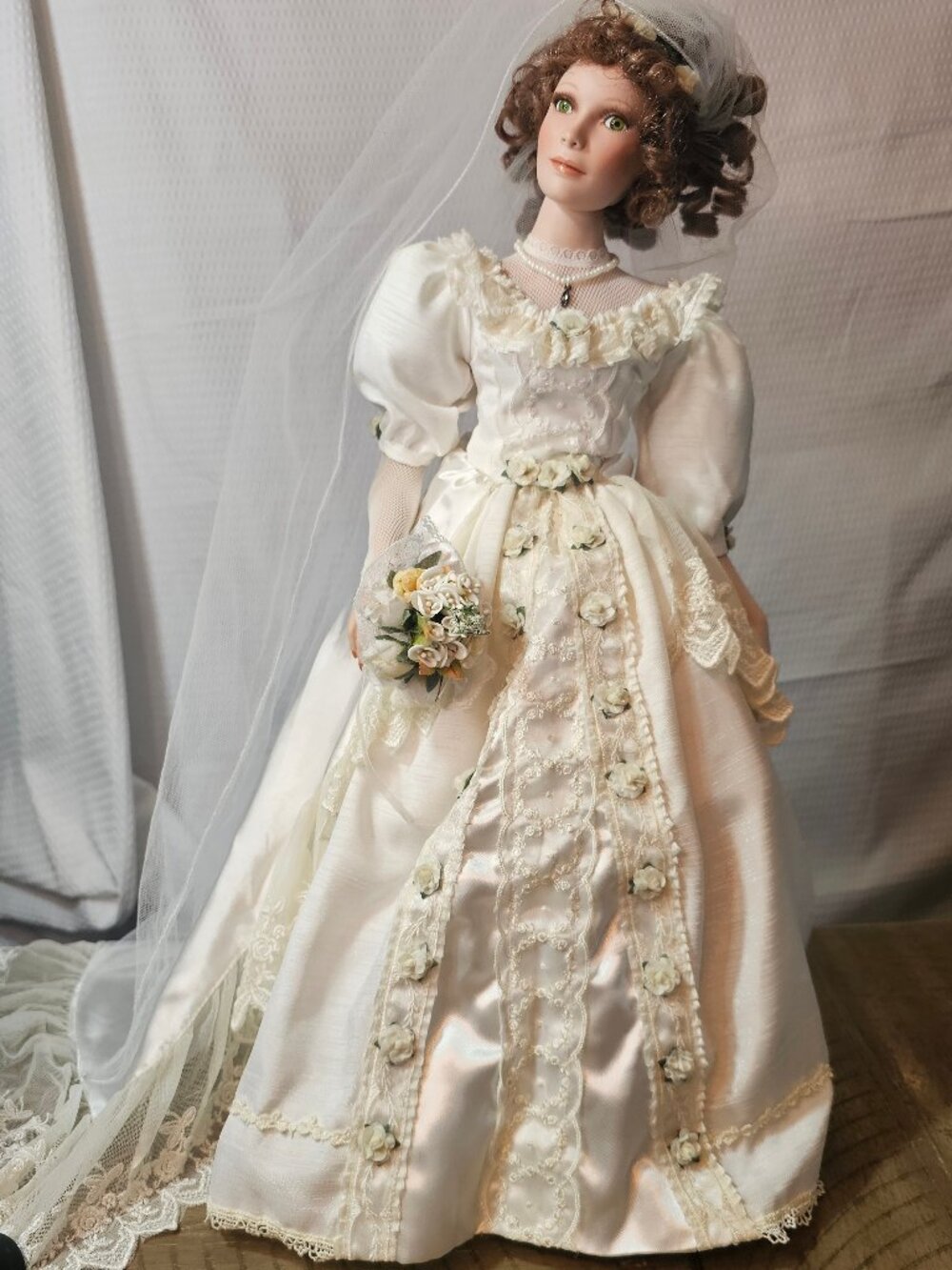 Porcelain Bride Doll in Victorian Wedding dress